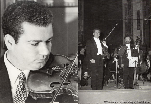 A sinistra Salvatore Cicero. A destra nel 1971 a Palermo presso l'auditorium SS Salvatore con Giovanni Perriera
