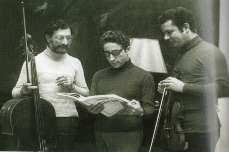 1975 Conservatorio V. Bellini a sx Salvo Cicero- Giovanni Perreira- Eliodoro Sollima direttore del'istituto