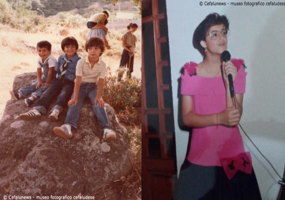 Foto a sx: 1980 Cefalù scout -Maria Elisa nelle vesti di coccinella. Foto a dx: Maria Elisa nelle vesti di cantante
