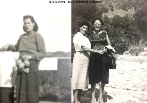 1950 a sx Marietta ; foto a dx Marietta con una parente emigrata in U.S.A