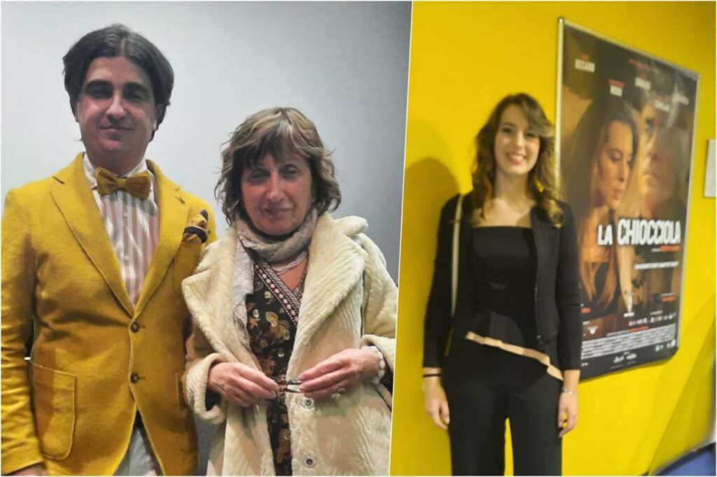 Nella foto di sinistra: Il regista Roberto Gasparro e  la prof.ssa Giuseppina Vitale. Nella foto di destra: Vittoria Chiolero che nel film interpreta la figlia